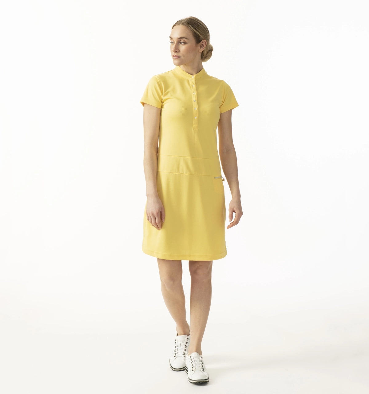 Daily Sports Womens Selena Butter Yellow Cap Sleeve Dress