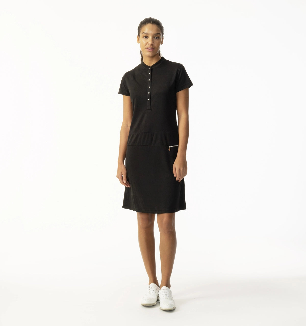 Daily Sports Womens Selena Black Cap Sleeve Dress