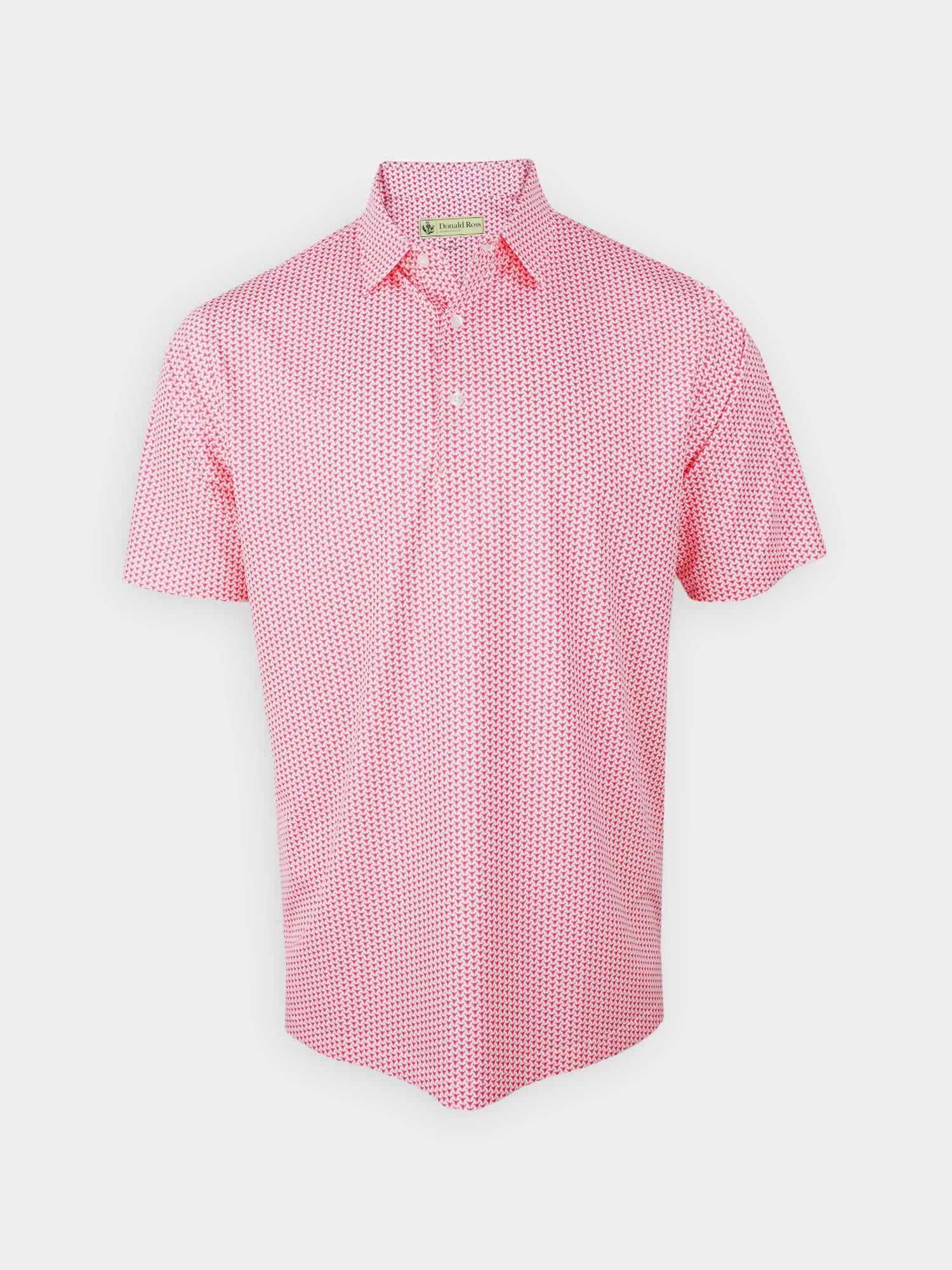 Donald Ross Mens Classic Fit Buffalo Skull Print Jersey Polo WHITE P