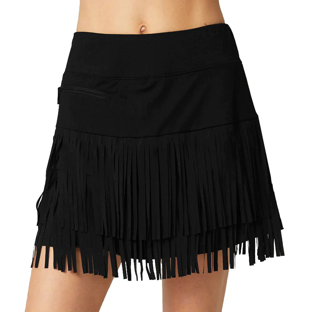 GGblue Womens Fringe 15 inch Skort BLACK