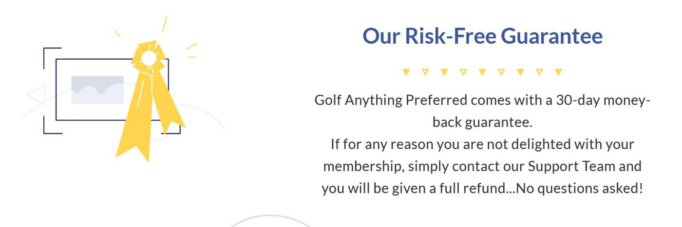Golf Anything Canada preferred membership 30-day money back guarantee