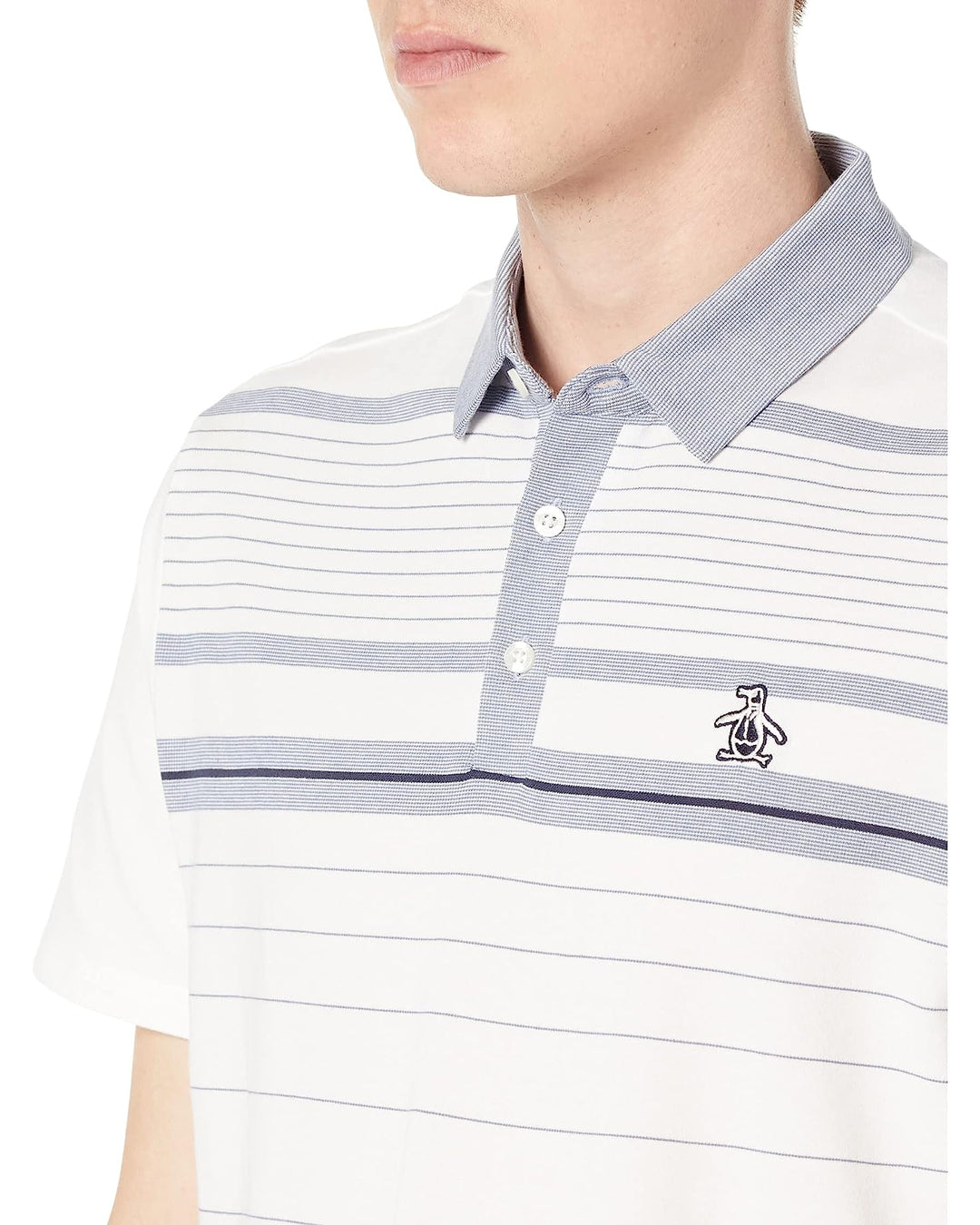 Original Penguin Mens Heritage Fine Line Stretch Golf Polo Shirt