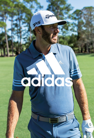 Pro golfer Dustin Johnson wearing Adidas golf attire