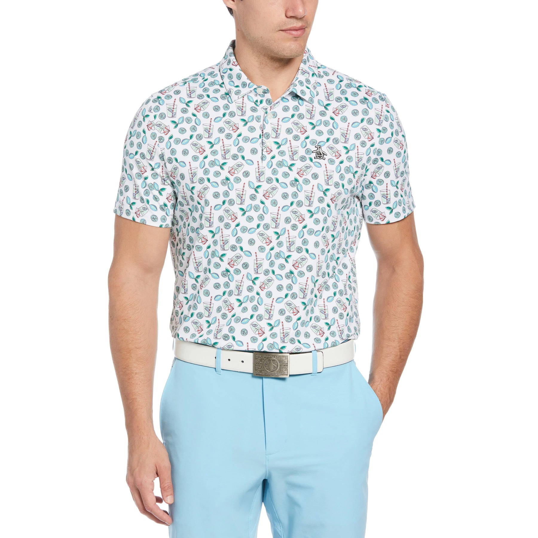 original penguin dress shirts Original Penguin Mens Lemonade Print Golf Shirt Polo