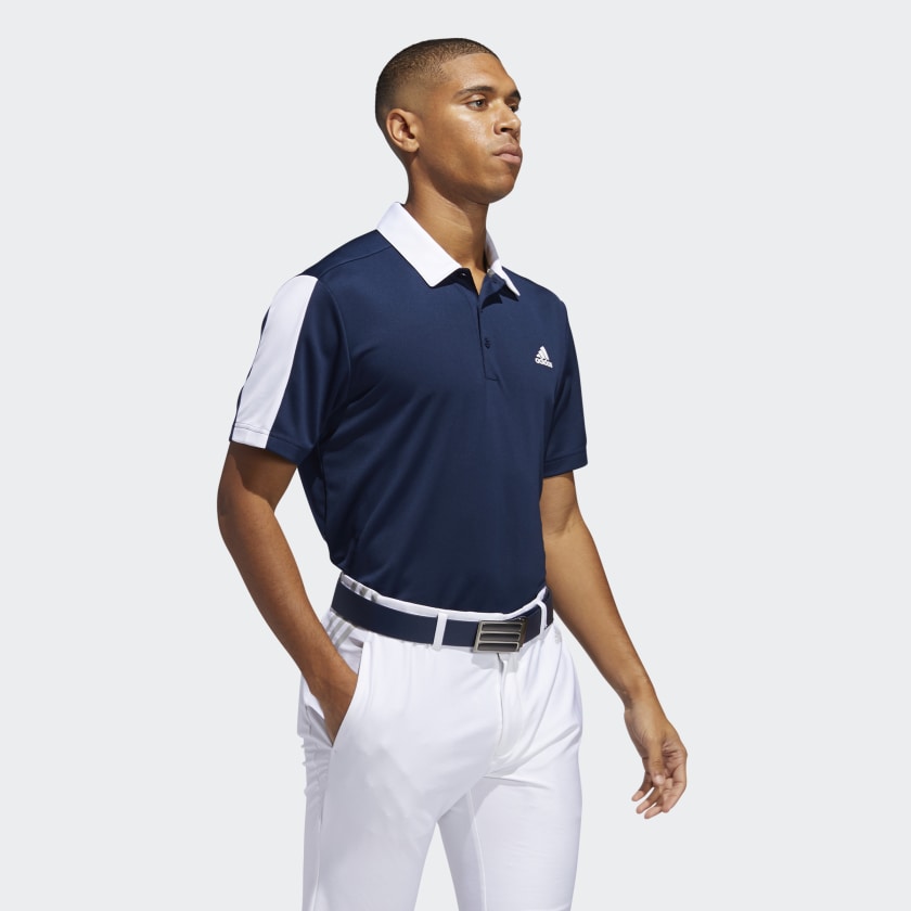 adidas Mens Bold Branded Polo Shirt - COLLEGIATE NAVY/WHITE – Golf